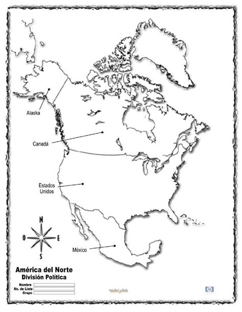 Mapa America Del Norte Para Completar Mapas Tarjetas Images