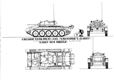 Drawing Cruiser Tank Mk VI A15 Crusader I Early Early Gun