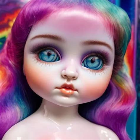 Lisa Frank Style Porcelain Doll