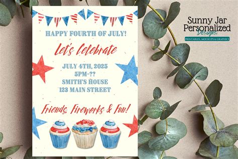 Personalized Fourth of July Invitation Graphic by Sunny Jar Designs ...