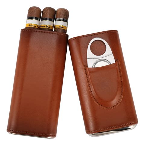 Fortune Nexus Genuine Leather Cigar Case With Cedar Wood Lining