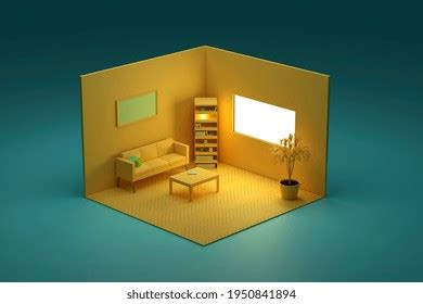 Three Dimensional Render Yellow Colored Corner Stock Illustration ...