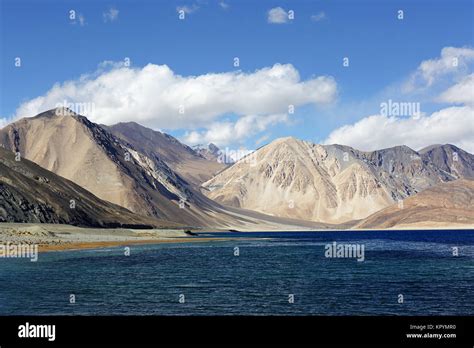 The Himalayan Peaks At The Worlds Highest Salt Lake Pangong Tso Ladakh