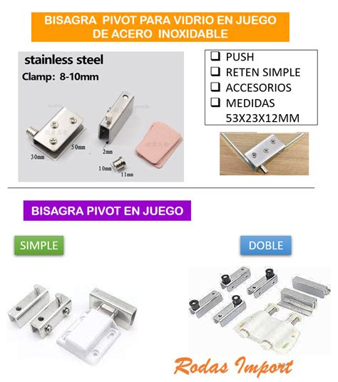 Bisagra Pivot Para Vidrio En Juego De Acero Inoxidable Importaciones