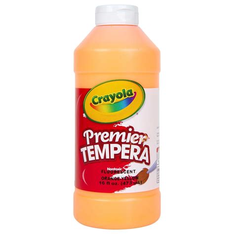 Crayola Premier Tempera Paint Fluorescent Orangeyellow Pint Ebay