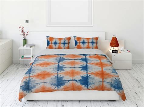 Orange Duvet Cover Set Authentic Tie Dye Quilt Cover Set Etsy