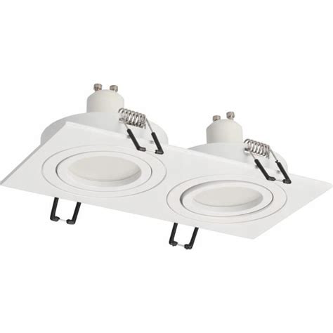 Spot Encastrable Double Ceri 2 Sq White Orientable Spot Blanc Encastré