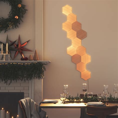 Nanoleaf Elements Hexagons Smarter Kit 7 Panels Wood Look NL52 K