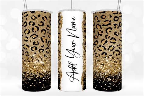 Oz Leopard Gold Glitter Tumbler Wrap Graphic By Tintin Design