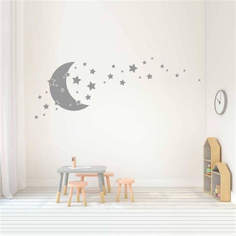 Stars and Moon Wall Decals Nursery Decor Stars and Moon | Etsy