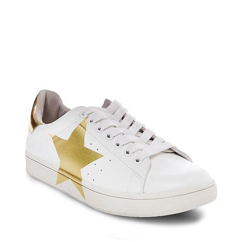 Steve Madden Rayner White And Gold Star Sneaker Lyst