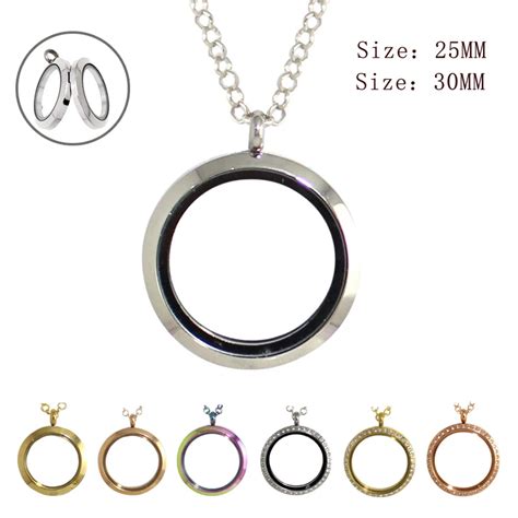 Pc Mm Round Magnetic Glass Floating Locket Stainless Steel