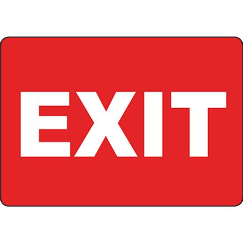 Red Exit Sign White Text | Graphic Products