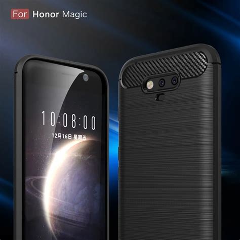 Cover For Huawei Honor Magic Carbon Fiber Case Silicon Business