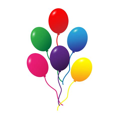 Colorful Balloons Vector On White Background Glossy Realistic Yellow Red Blue Pink Green