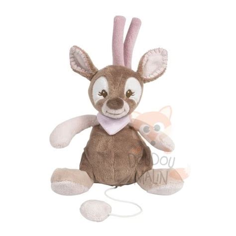 Nattou Collection Emil Et Rosy Mini Doudou Musical Biche Beige Rose