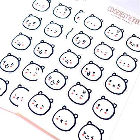 Bear Planner Stickers Cute Planner Sticker Animal Planner | Etsy