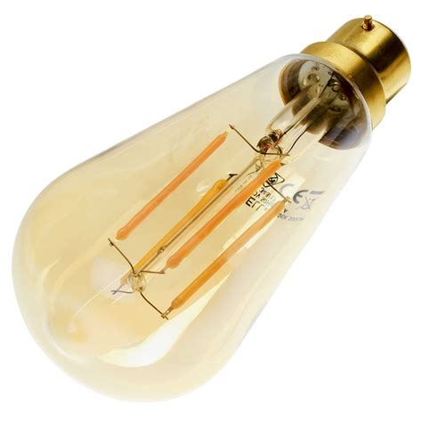 Bell 4w Bc Led Non Dimmable Vintage Squirrel Cage Lamp Amber 2000k 01461 Cef