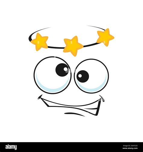 Dizzy Emoji Showing Stars Over Head Isolated Icon Vector Emoticon Face