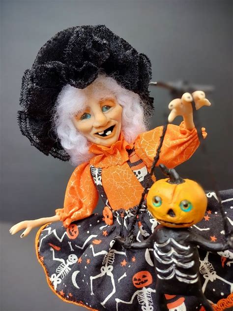 Halloween Witch Doll, Halloween Decor, Witch Figurine, Spooky Halloween ...