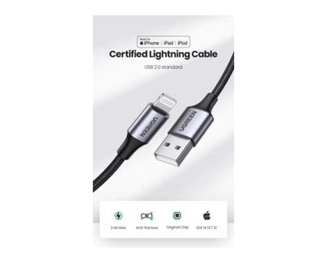 Ugreen Kabel Lightning Na USB A 1 5m Box 60162 Jagodic