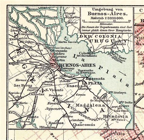 1908 Edwardian Buenos Aires City Map Argentina South Etsy Buenos