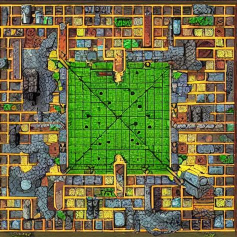 Tabletop Rpg Battle Map Grid Top Down Highly Stable Diffusion