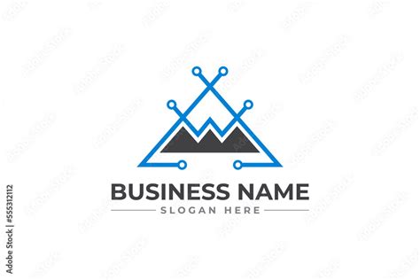 mountain tech logo design. data mountain Stock Vector | Adobe Stock