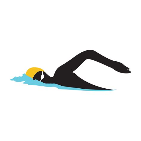 side view man swimming logo symbol icon vector graphic design ...