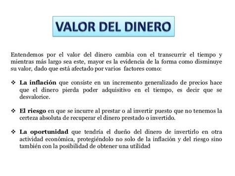 Valor Del Dinero A Traves Del Tiempo Flujo De Caja