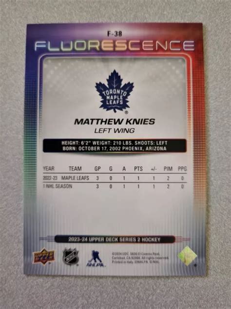 Upper Deck Series Matthew Knies Rookie Red Fluorescence F