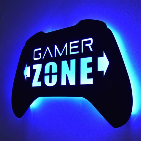 Large LED Lighted Gamer Zone Wall Art Game Room Lights - Etsy