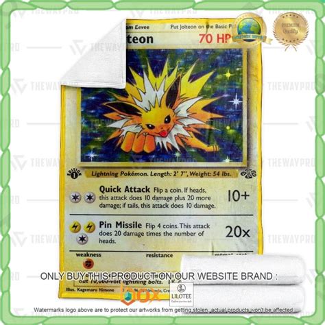 HOT Fleece Blanket Jolteon Holo St Edition Custom Pokemon Boxbox