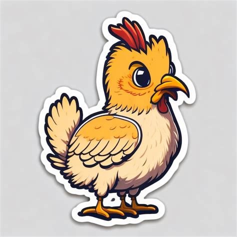 Premium AI Image Cute Chicken Sticker 2