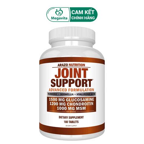 Viên Uống Hỗ Trợ Xương Khớp Arazo Nutrition Joint Support Glucosamine Chondroitin Msm 180 Viên