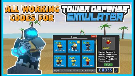 All New Codes In Tower Defense Simulator Roblox Tower Defense Simulator ...