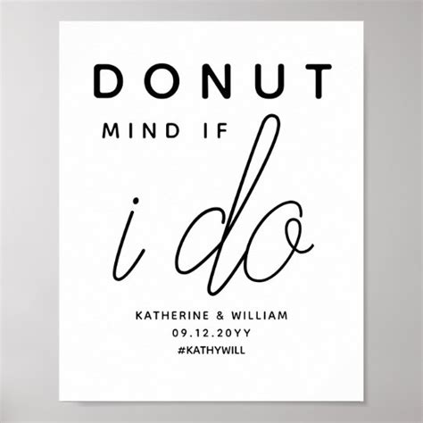 Donut Mind If I Do Sign For Wedding Snacks Zazzle