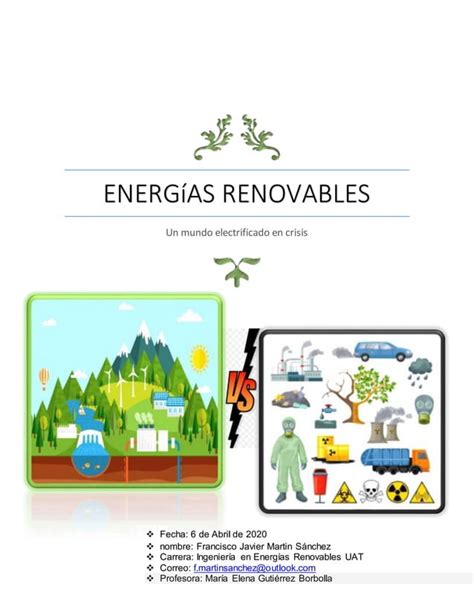 Ensayo Energias Renovables Desarrollo De H Unidad 6 PDF