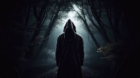 A Mysterious Desktop Wallpaper Featuring A Hooded Figure Standing In A