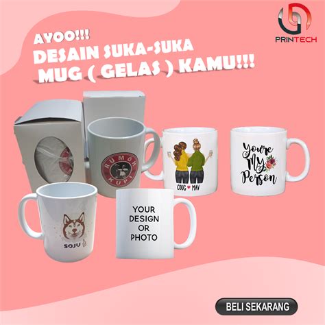 Cetak Mug Satuan Gelas Promosi Custom Print Lazada Indonesia