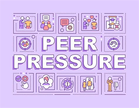 Peer Pressure Word Concepts Purple Banner Adolescence Issues