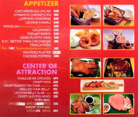 Menu At Music 21 Plaza Restaurant Pasay