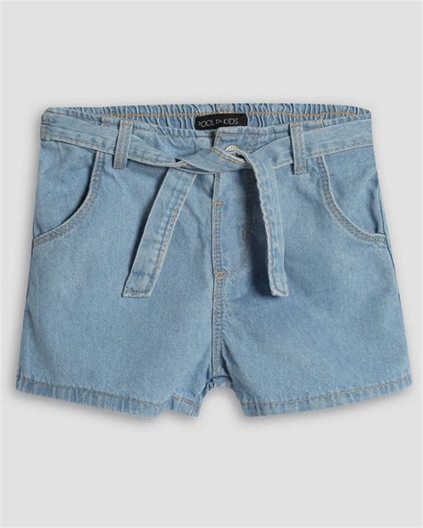 Riachuelo Short Jeans Infantil Amarra O A Denim Claro Pool By