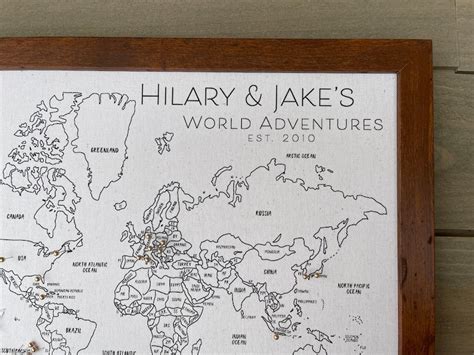 World Push Pin Personalized Map Custom Push Pin Map Travel Etsy