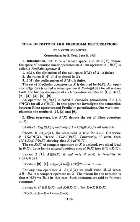 Pdf Riesz Operators And Fredholm Perturbations