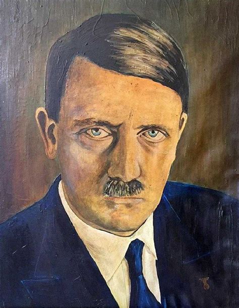 Original Painting Of Adolf Hitler Signed By The