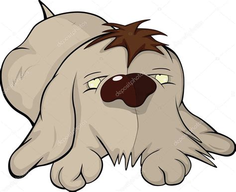 Sad dog.Cartoon — Stock Vector © liusaart #5268863