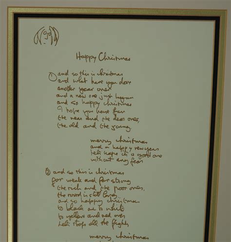 Lot Detail - John Lennon 1969 Happy Christmas Lyrics Limited Edition ...