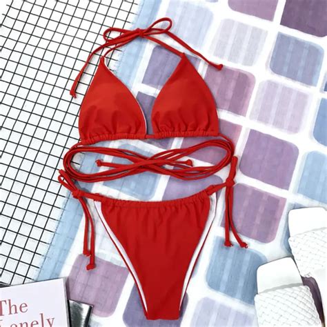 Sexy Brazilian Thong Bikini Swimwear Women Woman Feeling
