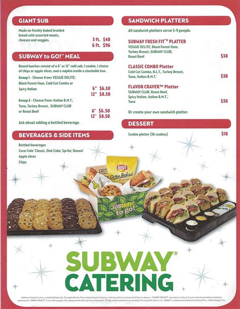 Subway Platters Prices Sandwich Platter